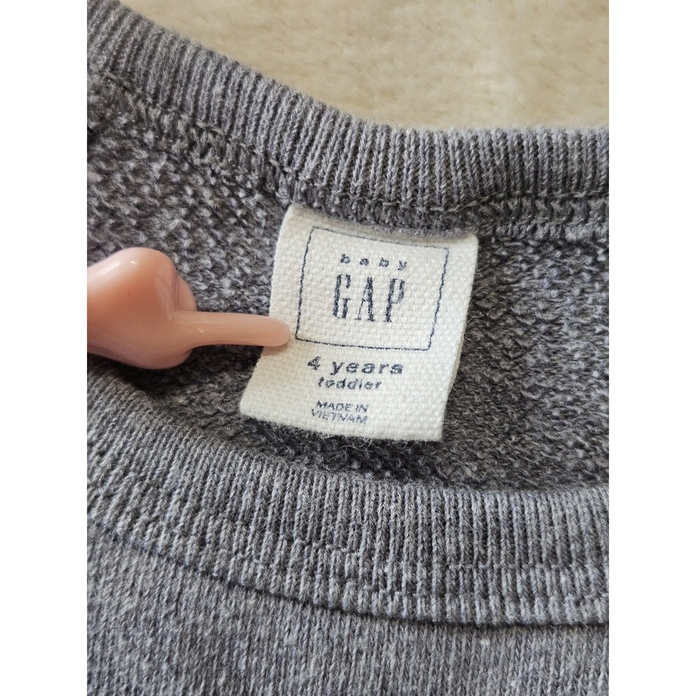 Baby Gap Toddler Girl Dress 4T Gray Long‎ Sleeve Sweater Top Cream Tulle - Picture 4 of 11
